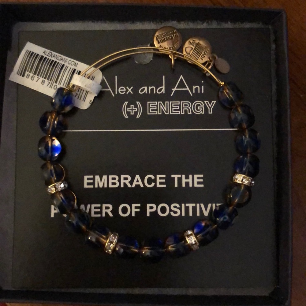 Alex and Ani blue beaded bracelet